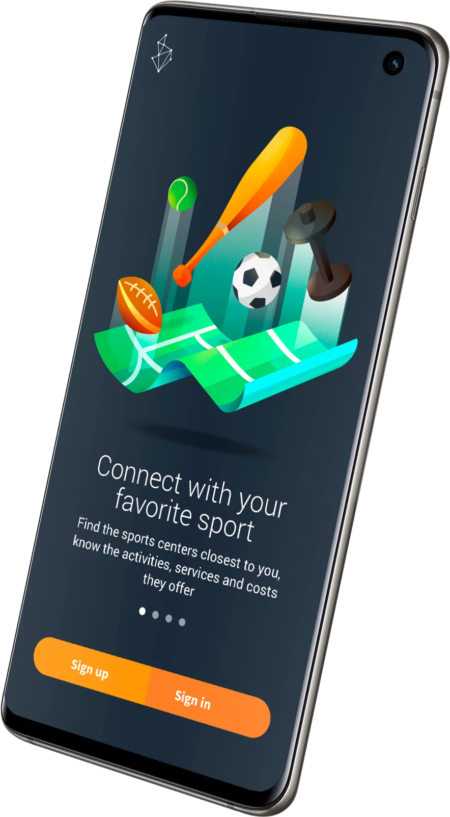 Antorcha onboarding screen: Connect with your favorite sport