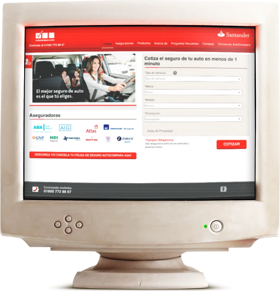 The original Autocompara site before the redesign