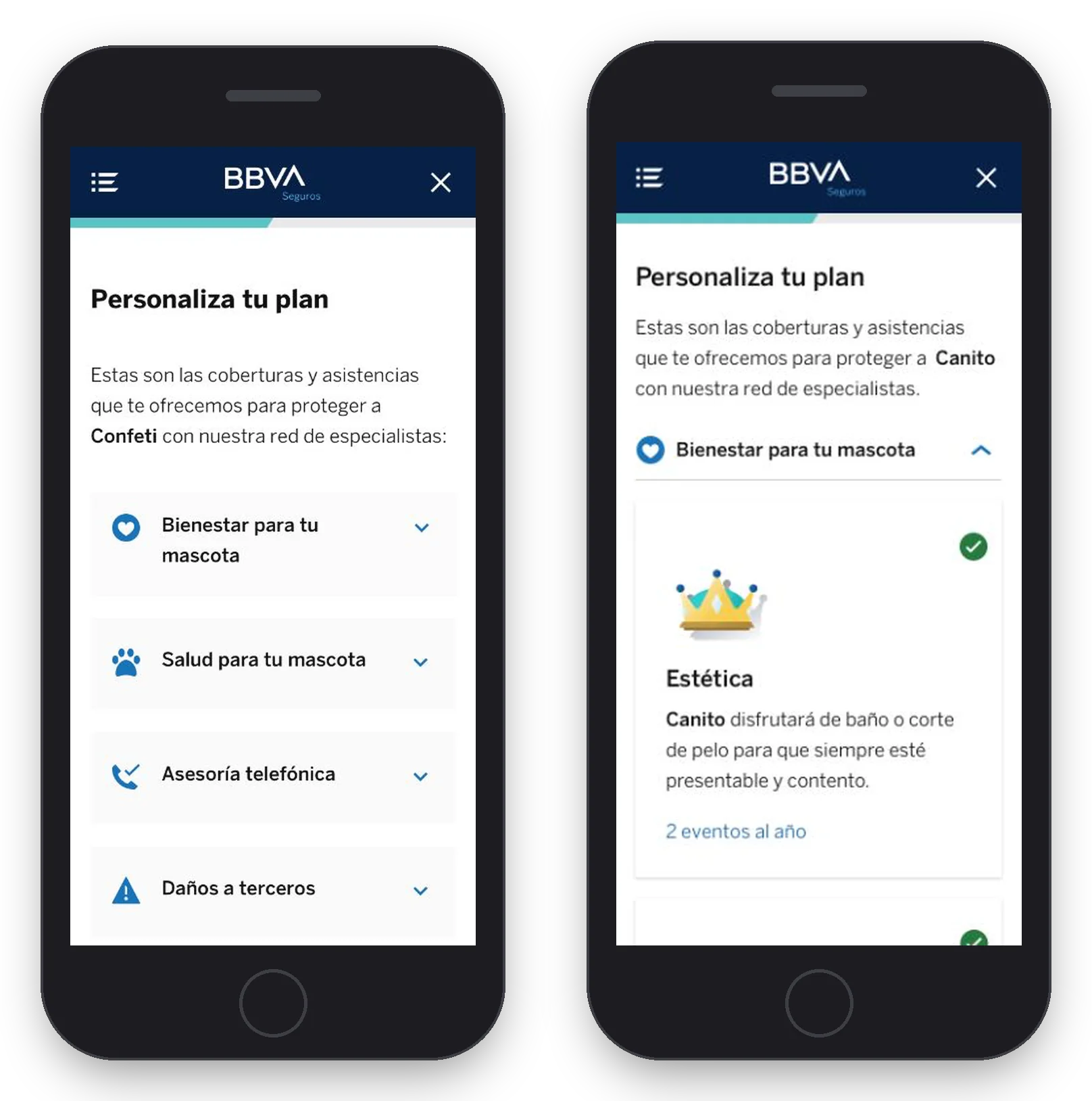 Mobile version A and B side by side