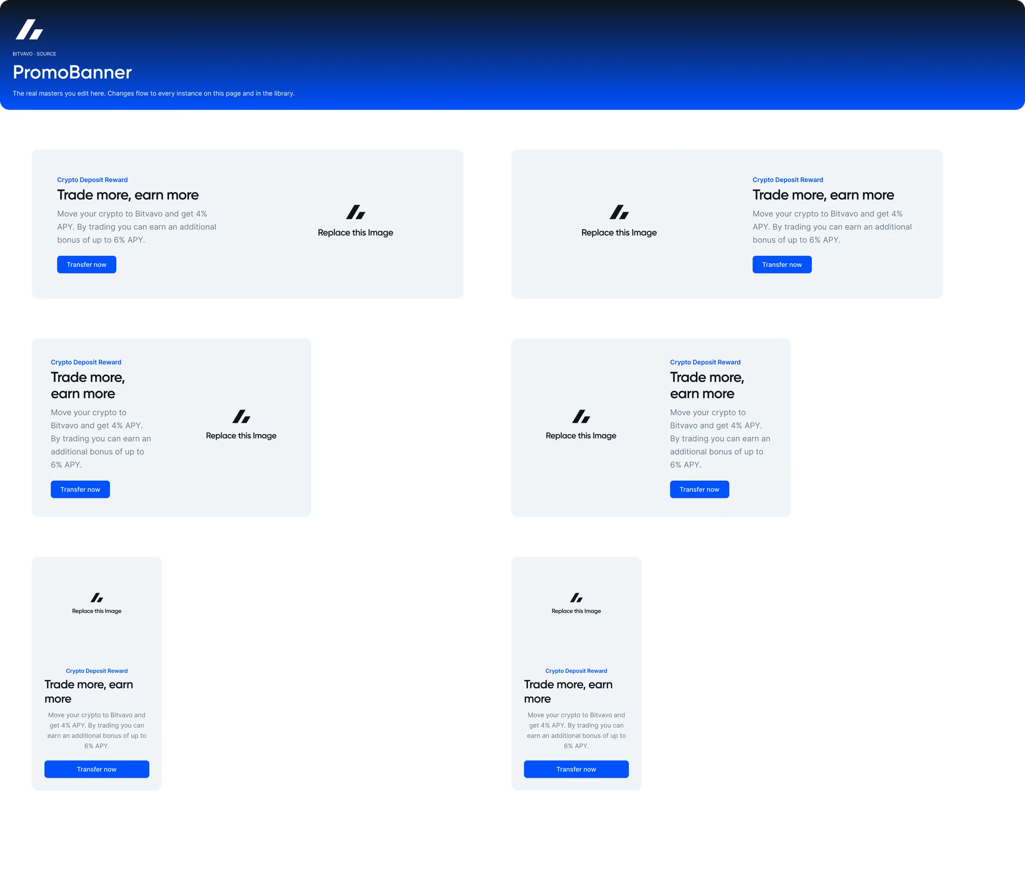 Banner component variants in the design system