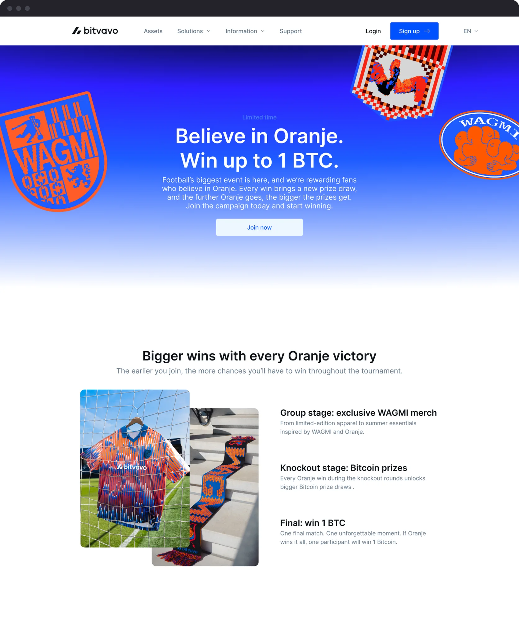 Full WAGMI landing page with the new hero and feature sections