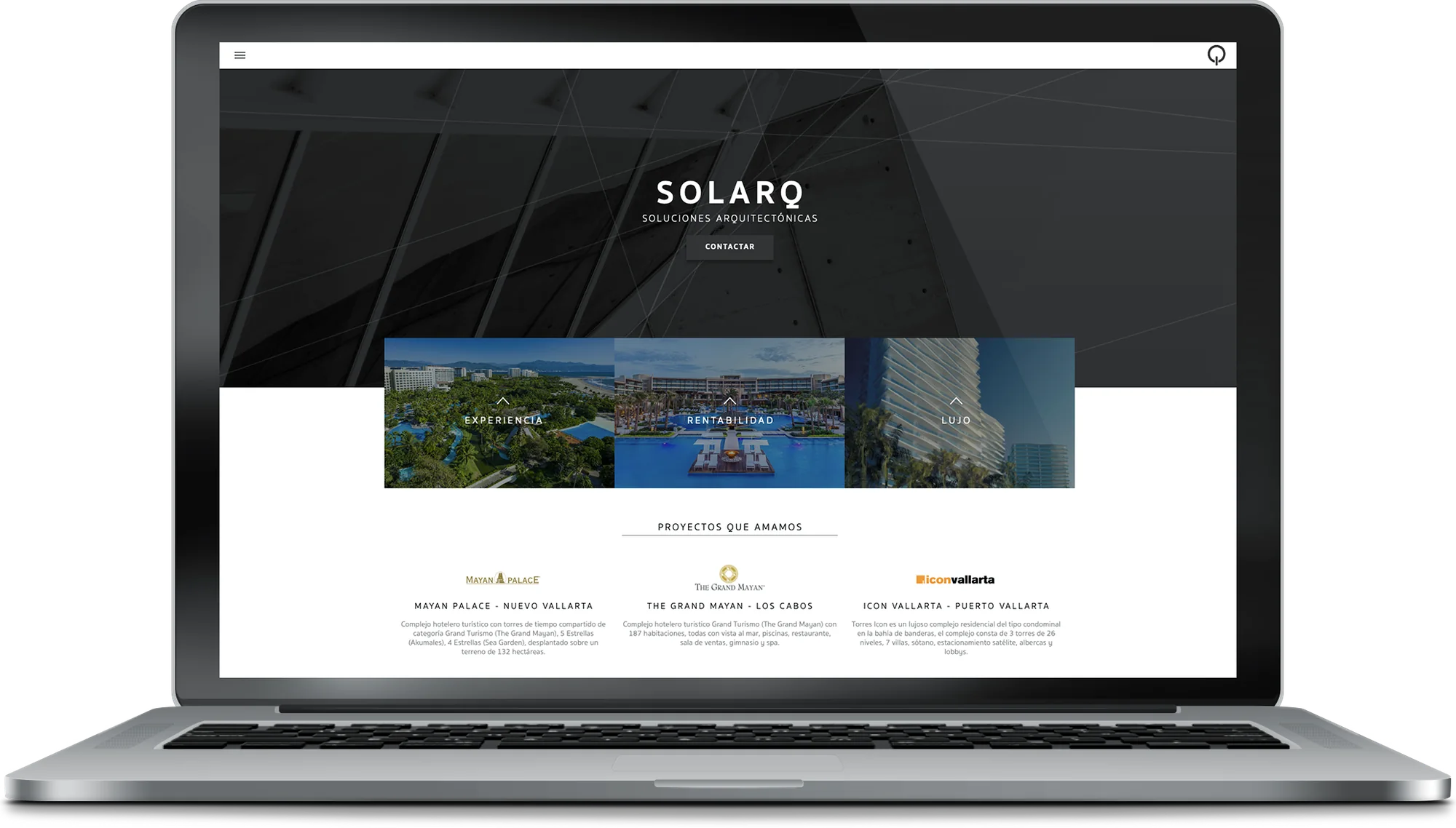 SolarQ website on a laptop