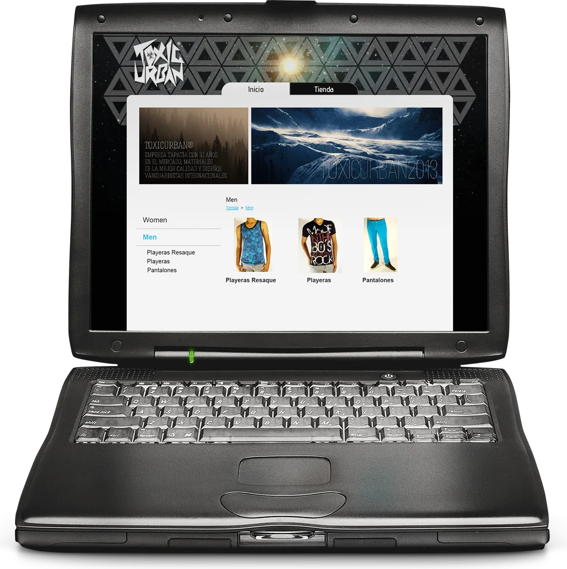 Toxic Urban online store on a laptop